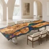 Handcrafted Conference Table with and Rainbow epoxy resin SKU A001