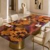 Handcrafted Office Desk with and Purple & Amber epoxy resin SKU A003