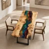 Premium custom Office Desk with Rainbow epoxy resin SKU A004