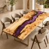 Premium custom Dining Table with Purple epoxy resin SKU A011