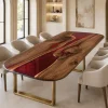 Luxury Dining Table crafted from and Ruby Red epoxy resin SKU A013