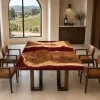 Designer Dining Table made with and Burgundy Red epoxy resin reference A015