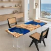 Made-to-order Office Table in and Blue epoxy resin model B001