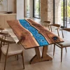 Designer Dining Table featuring Blue epoxy resin product B007