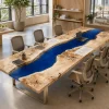 Designer Dining Table made with and Blue epoxy resin reference B008