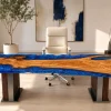Premium Office Table featuring Blue epoxy resin product B020
