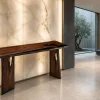 Custom Black Walnut Live Edge Epoxy Console Tables with Black Epoxy BCS006