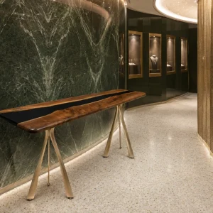 Custom Black Walnut River Epoxy Console Tables with Black Epoxy BCS010