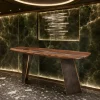 Custom Black Walnut Live Edge Epoxy Console Tables with Crystal Clear Epoxy BCS012