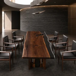 Custom Black Walnut Live Edge Table Conference Tables BCT002
