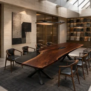 Custom Black Walnut Live Edge Table Conference Tables BCT003