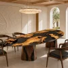 Custom Burl Wood Grey Live Edge Table Conference Tables BCT003