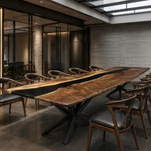 Custom Black Walnut Black Black River Conference Tables BCT005