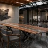 Custom Black Walnut Crystal Clear Live Edge Table Conference Tables BCT007