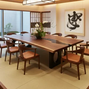 Custom Black Walnut Black Live Edge Table Conference Tables BCT013