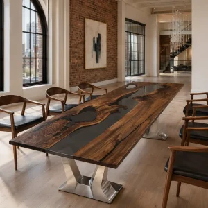 Custom Black Walnut Black River Dining Table BDT001