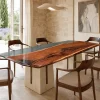 Custom Black Walnut Grey Live Edge Dining Table BDT007