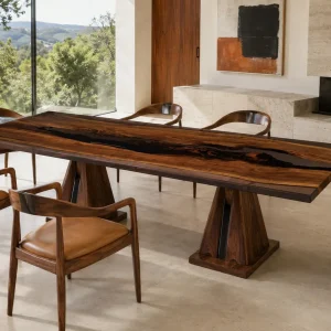 Custom Black Walnut Black Black River Dining Table BDT009