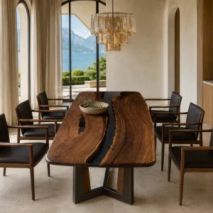 Custom Black Walnut Black Black River Dining Table BDT012