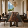 Custom Black Walnut Black Live Edge Dining Table BDT014