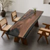 Custom Black Walnut Live Edge Epoxy Coffee Tables with Black Epoxy BECT002