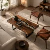 Custom Black Walnut River Epoxy Coffee Tables with Crystal Clear Epoxy BECT004