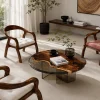 Custom Black Walnut Live Edge Epoxy Coffee Tables with Crystal Clear Epoxy BECT007
