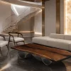 Custom Black Walnut Live Edge Epoxy Coffee Tables with Black Epoxy BECT014