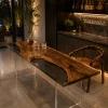 Custom Live Edge Bar Top with Grey epoxy