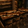 Made-to-order Bar Top in and Black epoxy resin model BT008