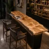 Custom Live Edge Bar Top with Crystal Clear epoxy