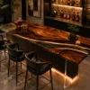 Custom Live Edge Bar Top with Crystal Clear epoxy