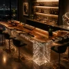 Custom Live Edge Bar Top with Crystal Clear epoxy