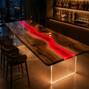 Custom Led Bar Top with Red epoxy