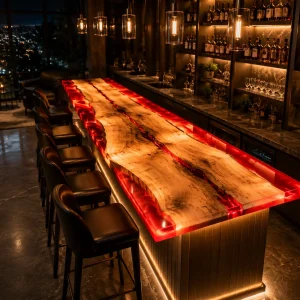 Custom Led Bar Top with Red epoxy