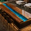 Custom Led Bar Top with Blue epoxy