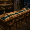Custom Led Bar Top with Blue epoxy