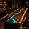 Custom Led Bar Top with Blue epoxy