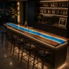 Custom Led Bar Top with Blue epoxy