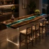 Custom Led Bar Top with Green epoxy