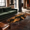 Custom Burl Wood Live Edge Epoxy Coffee Tables with Black Epoxy BWCT007