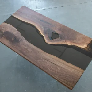 Designer Black Walnut Epoxy River Table made with reference BWE002
