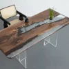 Luxury Black Walnut Epoxy Live Edge Table crafted from SKU BWE003