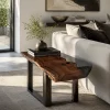 Custom Black Walnut Live Edge Epoxy End Tables with Grey Epoxy BWE003