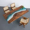 Handcrafted Black Walnut Epoxy River Table crafted from SKU BWE004