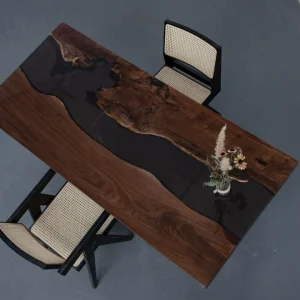 Premium custom Black Walnut Epoxy River Table SKU BWE005