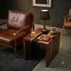 Custom Black Walnut River Epoxy End Tables with Black Epoxy BWE006