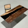 Luxury Black Walnut Epoxy River Table crafted from SKU BWE008