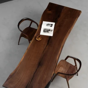 Made-to-order Black Walnut Epoxy Live Edge Table in model BWE010