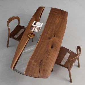 Made-to-order Black Walnut Epoxy River Table in model BWE011